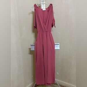 Everly Pink Tie Shoulder and Sleeve Jumper Sz Small